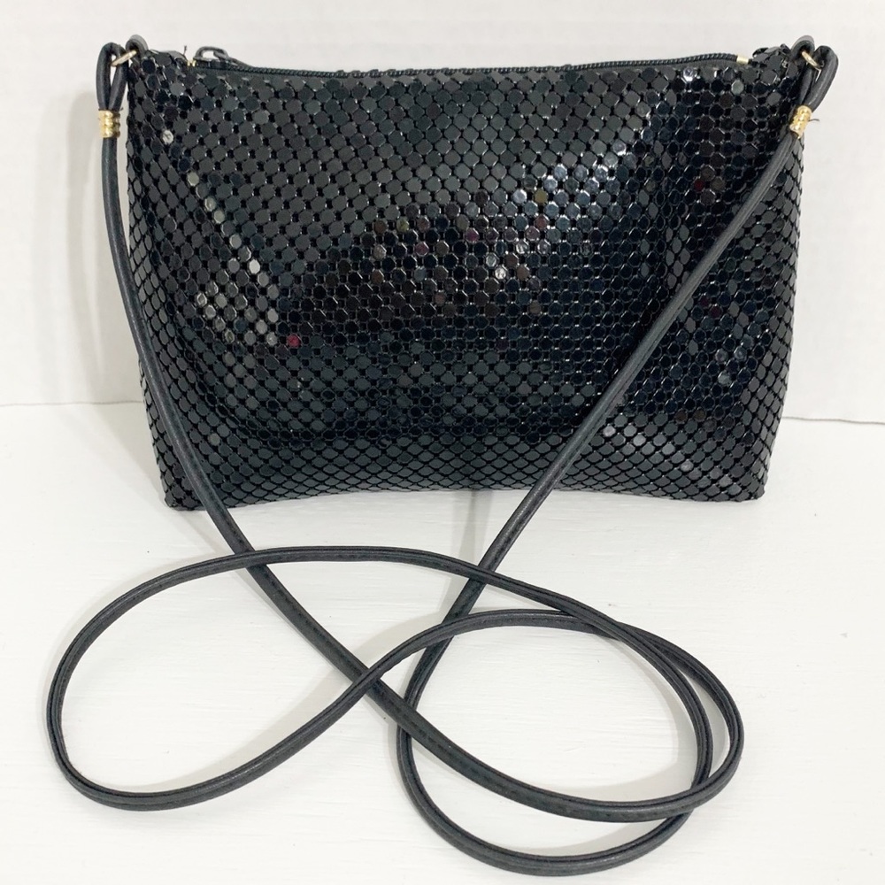 Vintage Whiting and Davis International Metal Mesh Crossbody Bag Fully Lined 🖤